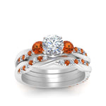 Load image into Gallery viewer, twisted-round-diamond-wedding-band-with-orange-sapphire-in-white-gold-FDENS3301ROGSAOR-NL-WG.jpg
