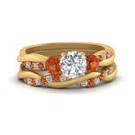 Load image into Gallery viewer, twisted-round-diamond-wedding-band-with-orange-sapphire-in-yellow-gold-FDENS3301ROGSAOR-NL-YG.jpg
