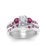 Load image into Gallery viewer, twisted-round-diamond-wedding-band-with-pink-sapphire-in-white-gold-FDENS3301ROGSADRPI-NL-WG.jpg
