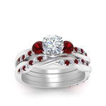 Load image into Gallery viewer, twisted-round-diamond-wedding-band-with-ruby-in-white-gold-FDENS3301ROGRUDR-NL-WG.jpg

