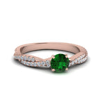 Load image into Gallery viewer, twisted-round-emerald-engagement-diamond-ring-in-rose-gold-FD8233RORGEM-NL-RG.jpg
