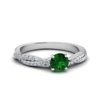 Load image into Gallery viewer, twisted-round-emerald-engagement-diamond-ring-in-white-gold-FD8233RORGEM-NL-WG.jpg
