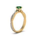 Load image into Gallery viewer, twisted-round-emerald-engagement-diamond-ring-in-yellow-gold-FD8233RORGEM-NL-YG.jpg
