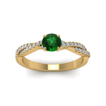 Load image into Gallery viewer, twisted-round-emerald-engagement-diamond-ring-in-yellow-gold-FD8233RORGEM-NL-YG.jpg
