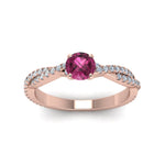 Load image into Gallery viewer, twisted-round-pink-sapphire-engagement-diamond-ring-in-rose-gold-FD8233RORGPS-NL-RG.jpg
