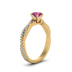 Load image into Gallery viewer, twisted-round-pink-sapphire-engagement-diamond-ring-in-yellow-gold-FD8233RORGPS-NL-YG.jpg
