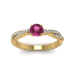 Load image into Gallery viewer, twisted-round-pink-sapphire-engagement-diamond-ring-in-yellow-gold-FD8233RORGPS-NL-YG.jpg
