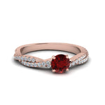Load image into Gallery viewer, twisted-round-ruby-engagement-diamond-ring-in-rose-gold-FD8233RORGRD-NL-RG.jpg

