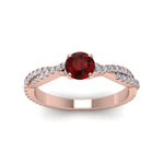 Load image into Gallery viewer, twisted-round-ruby-engagement-diamond-ring-in-rose-gold-FD8233RORGRD-NL-RG.jpg
