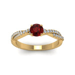 Load image into Gallery viewer, twisted-round-ruby-engagement-diamond-ring-in-yellow-gold-FD8233RORGRD-NL-YG.jpg
