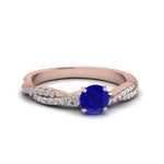 Load image into Gallery viewer, twisted-round-sapphire-engagement-diamond-ring-in-rose-gold-FD8233RORGBS-NL-RG.jpg
