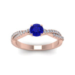 Load image into Gallery viewer, twisted-round-sapphire-engagement-diamond-ring-in-rose-gold-FD8233RORGBS-NL-RG.jpg
