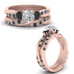 Load image into Gallery viewer, twisted-round-wedding-band-with-black-diamond-in-rose-gold-FDENS3301ROGBLACK-NL-RG.jpg
