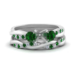 Load image into Gallery viewer, twisted-semi-mount-diamond-wedding-band-with-emerald-in-white-gold-FDENS3301SMGEMGR-NL-WG.jpg
