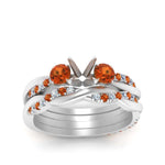 Load image into Gallery viewer, twisted-semi-mount-diamond-wedding-band-with-orange-sapphire-in-white-gold-FDENS3301SMGSAOR-NL-WG.jpg
