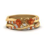 Load image into Gallery viewer, twisted-semi-mount-diamond-wedding-band-with-orange-sapphire-in-yellow-gold-FDENS3301SMGSAOR-NL-YG.jpg
