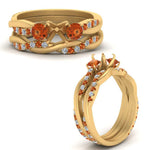 Load image into Gallery viewer, twisted-semi-mount-diamond-wedding-band-with-orange-sapphire-in-yellow-gold-FDENS3301SMGSAOR-NL-YG.jpg
