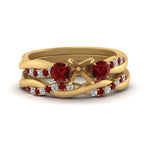 Load image into Gallery viewer, twisted-semi-mount-diamond-wedding-band-with-ruby-in-yellow-gold-FDENS3301SMGRUDR-NL-YG.jpg
