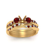 Load image into Gallery viewer, twisted-semi-mount-diamond-wedding-band-with-ruby-in-yellow-gold-FDENS3301SMGRUDR-NL-YG.jpg
