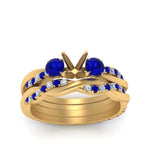 Load image into Gallery viewer, twisted-semi-mount-diamond-wedding-band-with-sapphire-in-yellow-gold-FDENS3301SMGSABL-NL-YG.jpg
