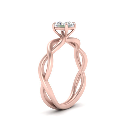 Asscher Cut Infinity Twisted Solitaire Ring