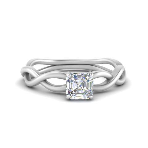 Asscher Cut Infinity Twisted Solitaire Ring
