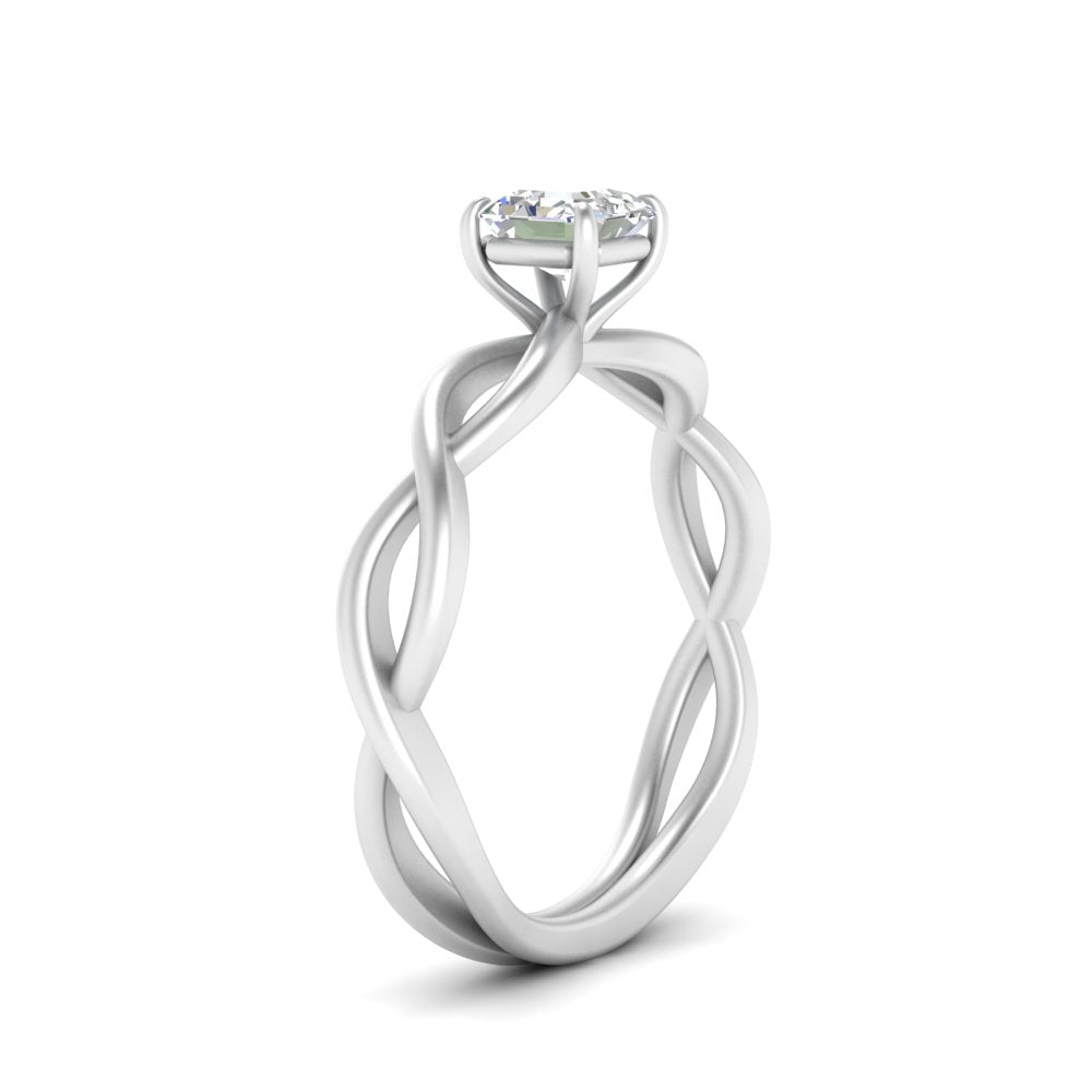 Asscher Cut Infinity Twisted Solitaire Ring