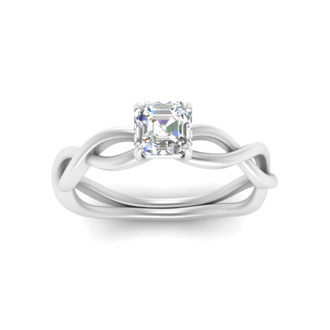 Asscher Cut Infinity Twisted Solitaire Ring