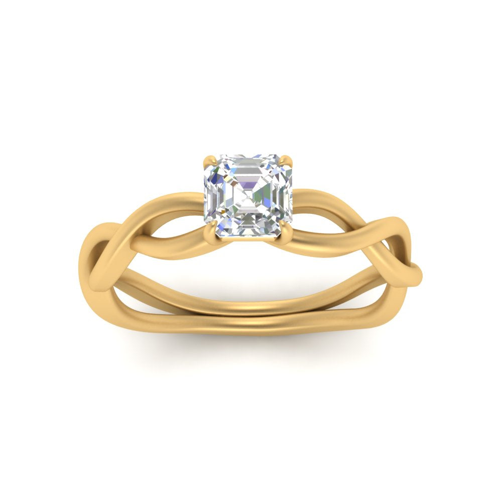 Asscher Cut Infinity Twisted Solitaire Ring