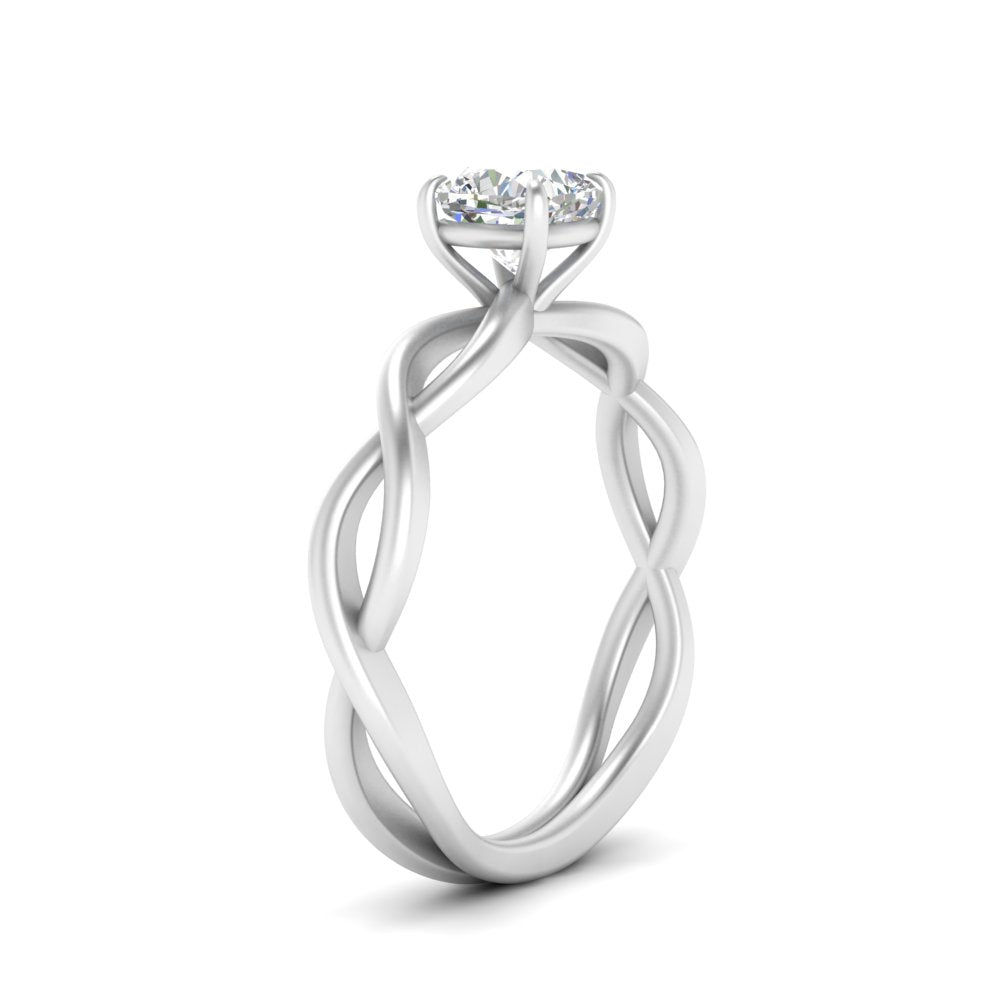 Cushion Cut Infinity Twisted Solitaire Ring