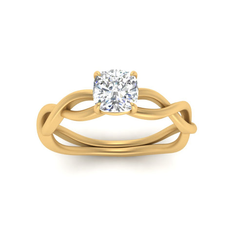 Cushion Cut Infinity Twisted Solitaire Ring
