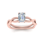 Load image into Gallery viewer, Emerald Cut Infinity Twisted Solitaire Ring