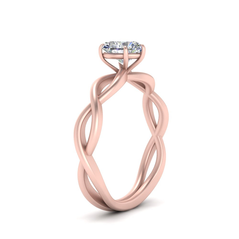 Heart Shaped Infinity Twisted Solitaire Ring