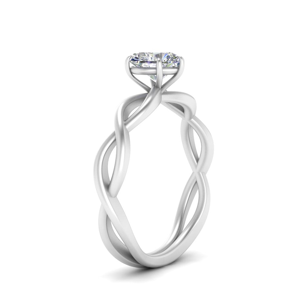 Heart Shaped Infinity Twisted Solitaire Ring