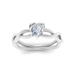 Load image into Gallery viewer, Heart Shaped Infinity Twisted Solitaire Ring
