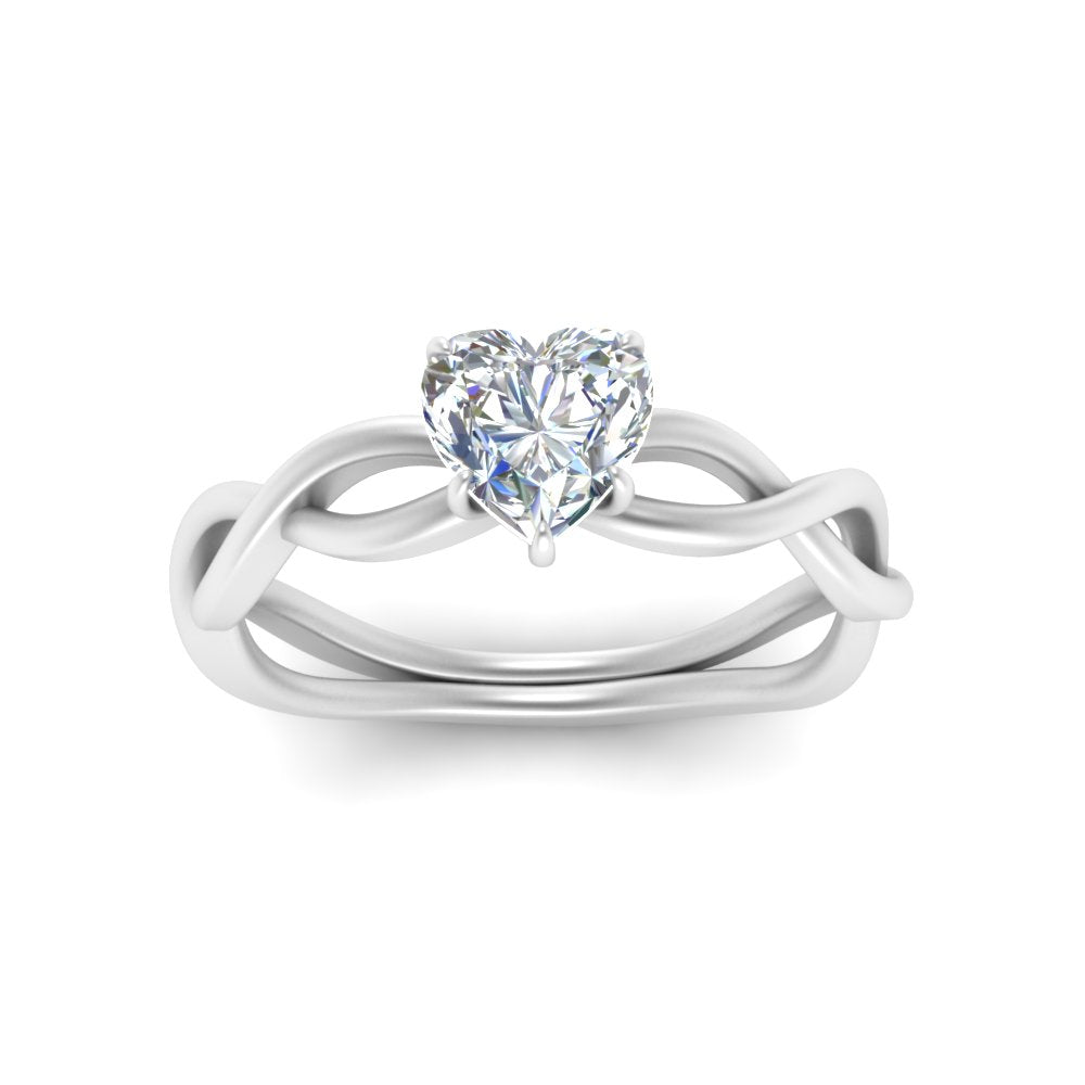 Heart Shaped Infinity Twisted Solitaire Ring