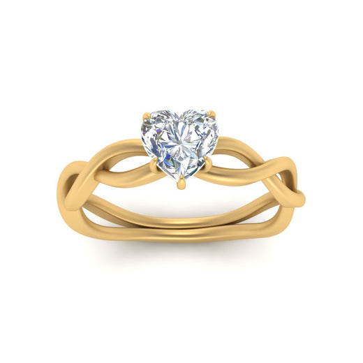 Heart Shaped Infinity Twisted Solitaire Ring