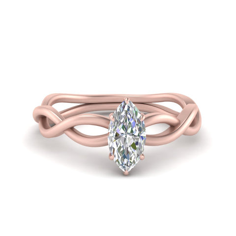 Marquise Cut Infinity Twisted Solitaire Ring