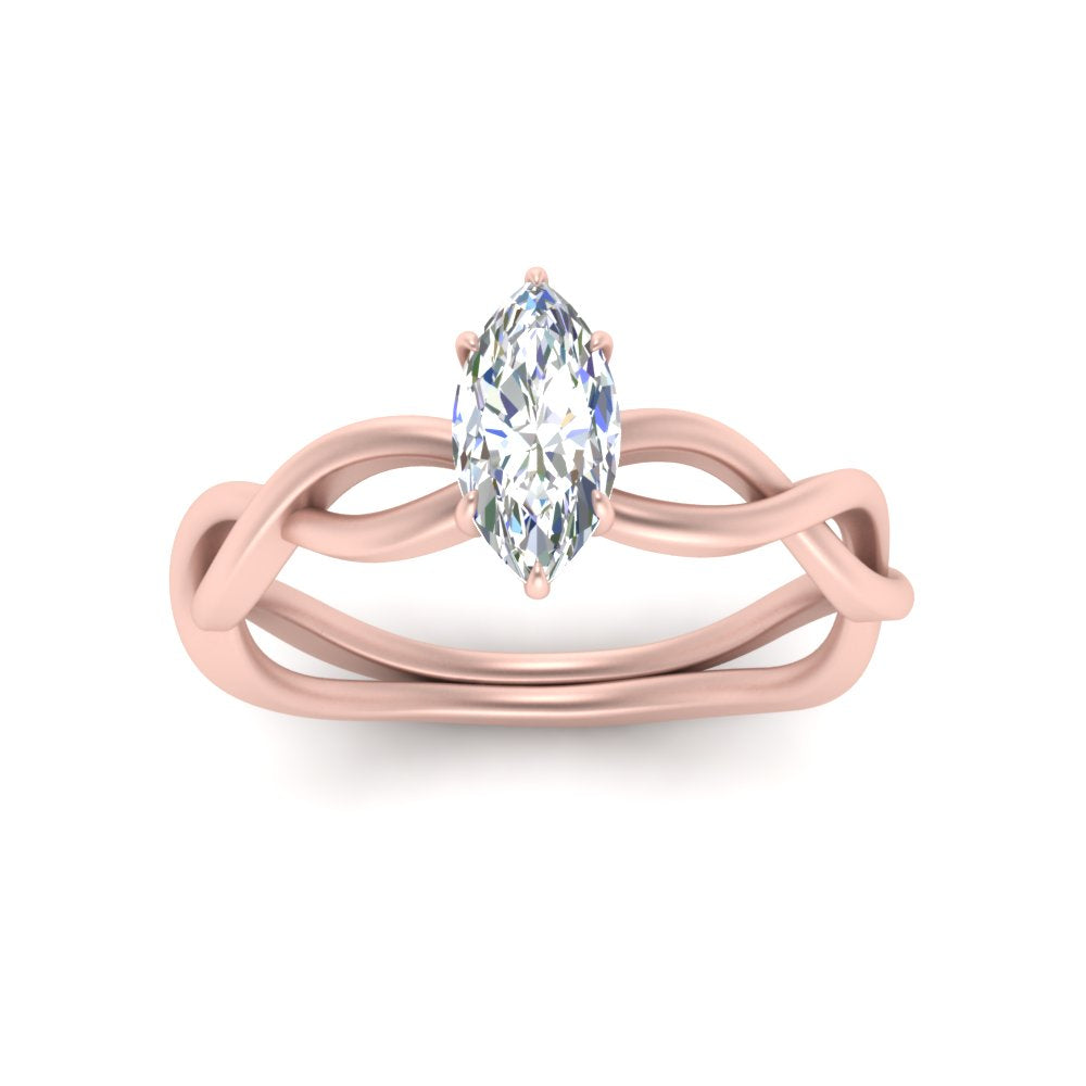 Marquise Cut Infinity Twisted Solitaire Ring