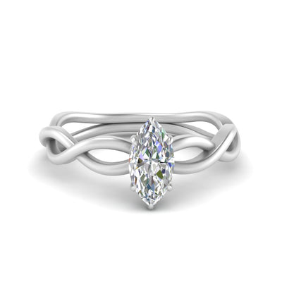 Marquise Cut Infinity Twisted Solitaire Ring