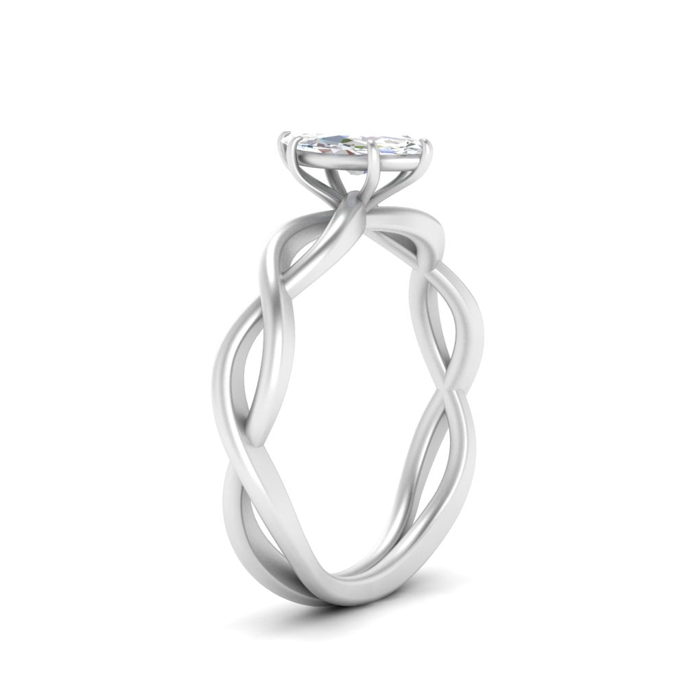 Marquise Cut Infinity Twisted Solitaire Ring