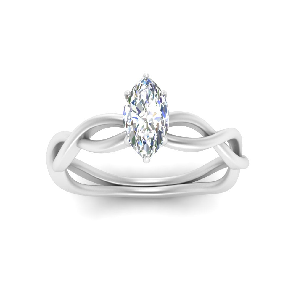 Marquise Cut Infinity Twisted Solitaire Ring