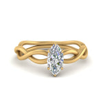Load image into Gallery viewer, Marquise Cut Infinity Twisted Solitaire Ring
