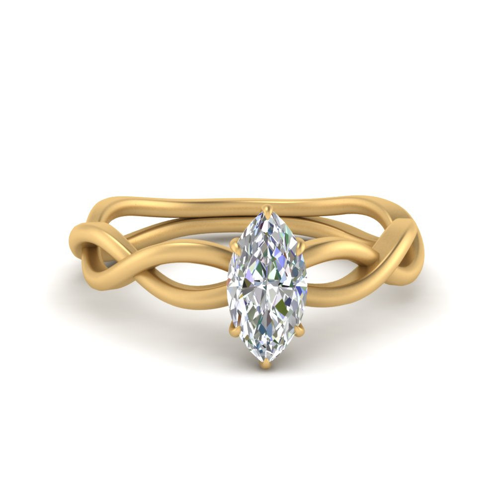 Marquise Cut Infinity Twisted Solitaire Ring