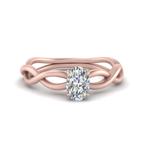 Oval Shaped Infinity Twisted Solitaire Ring