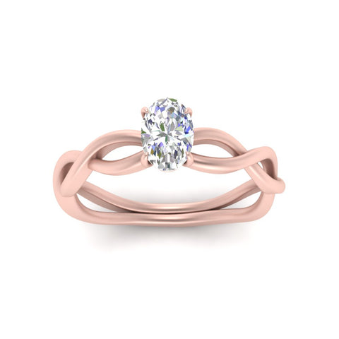 Oval Shaped Infinity Twisted Solitaire Ring