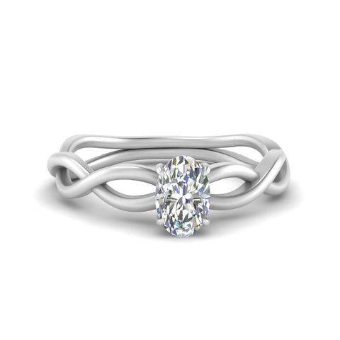 Oval Shaped Infinity Twisted Solitaire Ring