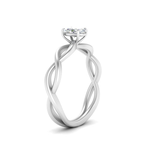 Oval Shaped Infinity Twisted Solitaire Ring