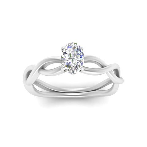 Oval Shaped Infinity Twisted Solitaire Ring