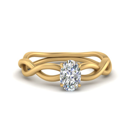 Oval Shaped Infinity Twisted Solitaire Ring
